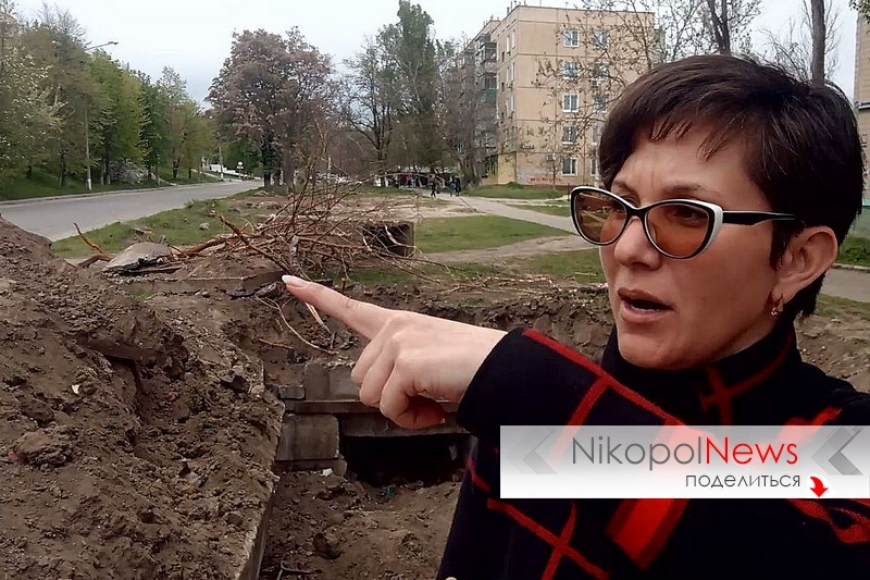 Картинка к: Первый бунт. В Никополе не позволили выкопать трубы теплосети